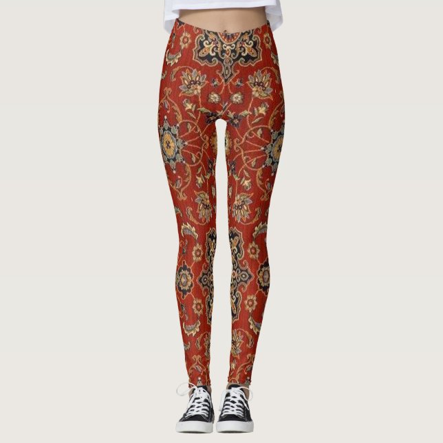 Vintage Oriental Persian Rug Leggings (Front)