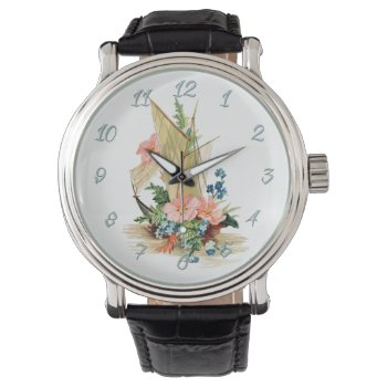Vintage Oriental Sailboat With Flowers Watch by randysgrandma at Zazzle