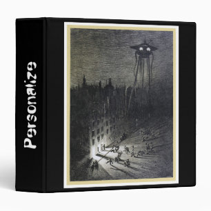 Vintage original alien invasion world war black wh 3 ring binder