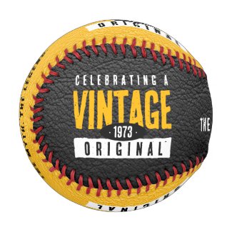 Vintage Original Black & Gold Leather Birth Year Baseball