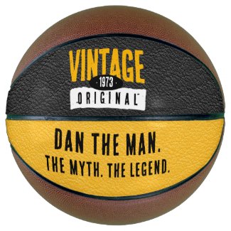 Vintage Original Black & Gold Leather Birth Year Basketball