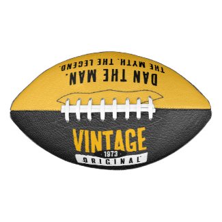Vintage Original Black & Gold Leather Birth Year Football