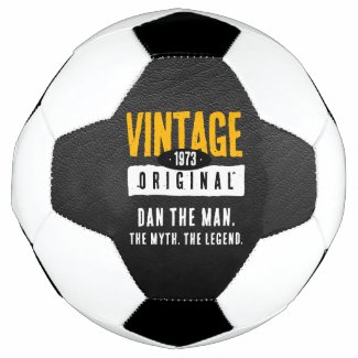Vintage Original Black Leather Birth Year Soccer Ball