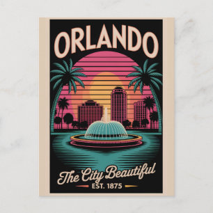 Vintage Orlando Florida City Beautiful Retro Trave Postcard