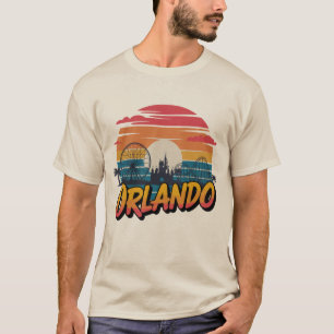 Vintage “Orlando Sunset” Retro Theme Park Skyline T-Shirt