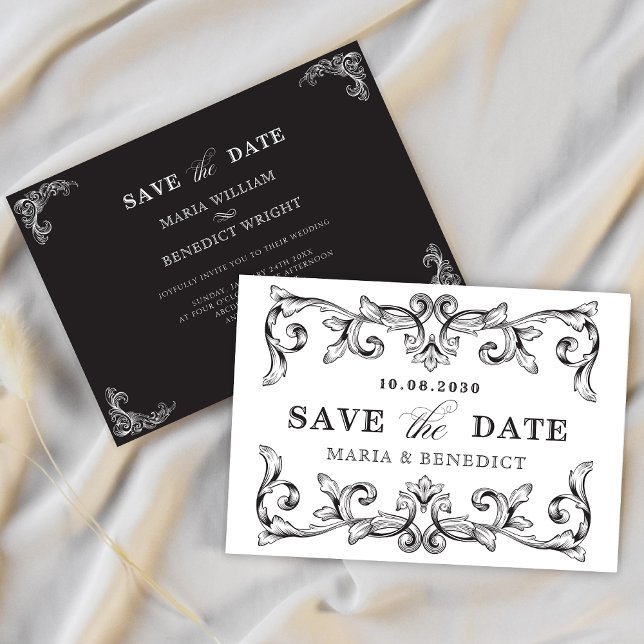 Vintage ornament art wedding save the date (Creator Uploaded)