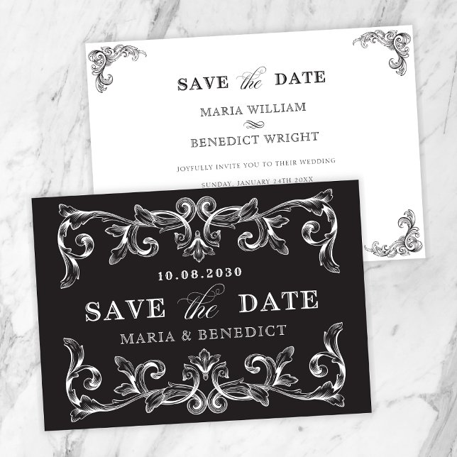 Vintage ornament art wedding save the date (Creator Uploaded)
