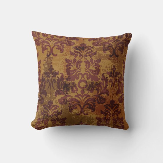 Vintage ornament, baroque rococo texture. throw pillow (Front)
