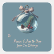 Vintage Ornament Christmas Gift Tag Label Stickers