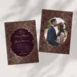 Vintage Ornament Gold Photo Wedding Invitation<br><div class="desc">Our "Vintage Gold Wedding Collection'' features a vintage decorative border in faux gold foil on three different velvet backgrounds in burgundy, navy and charcoal. The text is a combination of a serif and elegant font that is easy for you to customize. Check our store for more items from this collection....</div>