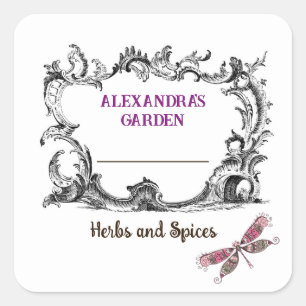 Vintage Ornament Herb or Spice Product Label