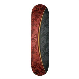 Vintage ornament red and black skateboard