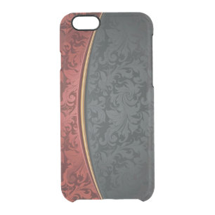 Vintage ornament red and black clear iPhone 6/6S case