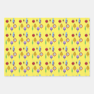 Vintage Ornament Set Wrapping Paper Sheets