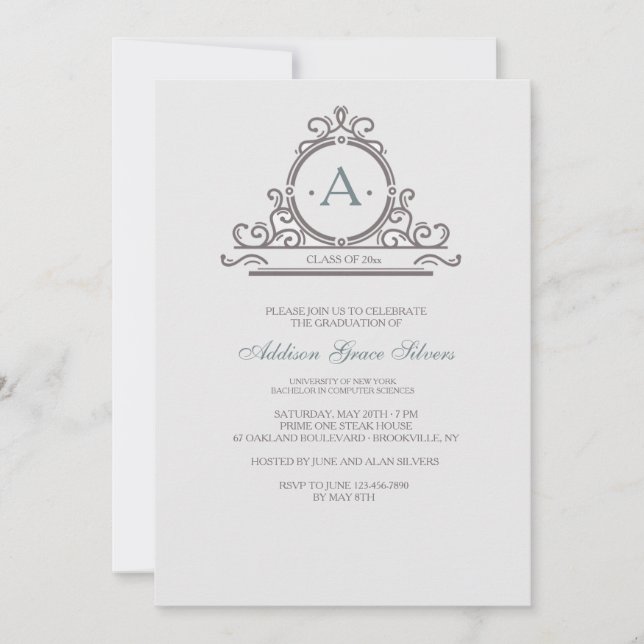 Vintage Ornamental 5 Invitation (Front)