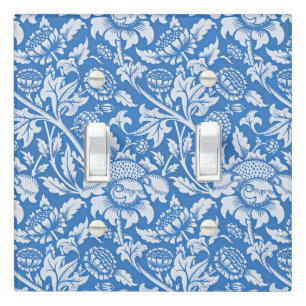 Vintage ornamental blue pattern light switch cover