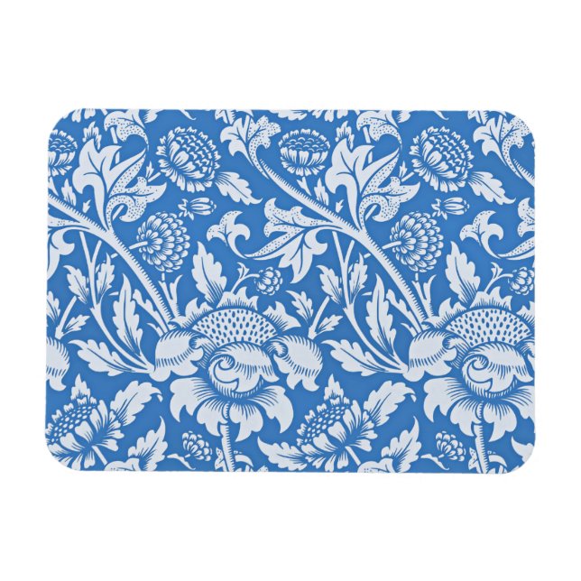 Vintage ornamental blue pattern, popular magnet (Horizontal)