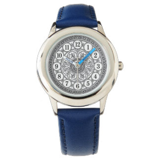 Vintage Ornamental Clock Face Watch | Elegant Blac