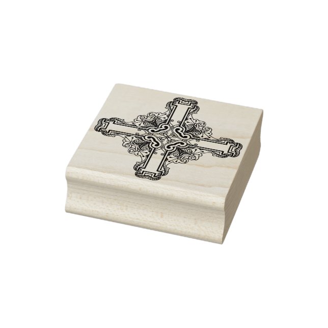 vintage ornamental cross art stamp (Stamp)