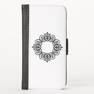 Vintage Ornamental Frame iPhone X Wallet Case