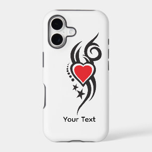 Vintage Ornamental Heart with Floral Tattoo Art iPhone 17 Case