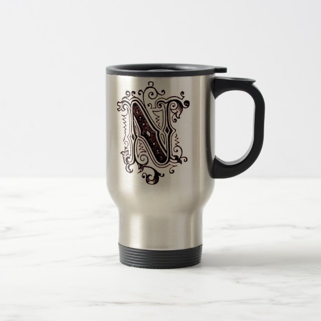 Vintage Ornamental 'N' - Mug (Right)