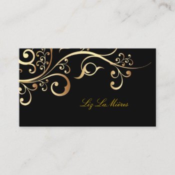 Vintage Ornamental Swirls / Filigree/ Faux Gold Business Card by Create_Business_Card at Zazzle