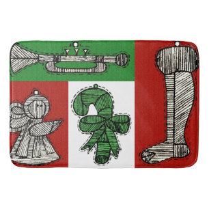 Vintage Ornaments Bath Mat