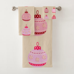 Vintage Ornaments Christmas Bath Towel Set