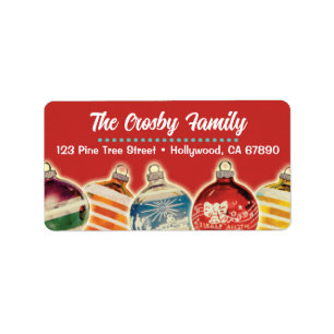 Vintage Ornaments Christmas Card Address Labels