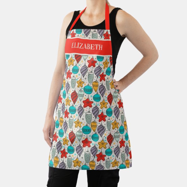Vintage Ornaments Christmas Personalized Custom Apron (Insitu)