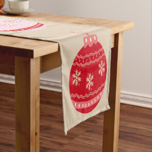Vintage Ornaments Christmas Short Table Runner