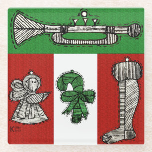 Vintage Ornaments Glass Coaster