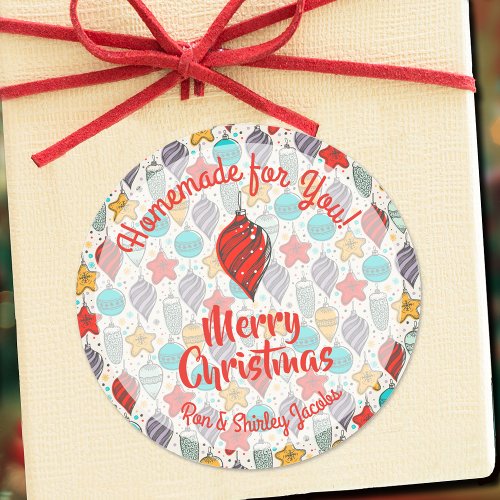 Vintage Ornaments Homemade Food Christmas Baking Classic Round Sticker