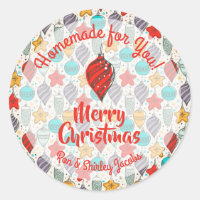 Vintage Ornaments Homemade Food Christmas Baking Classic Round Sticker