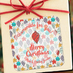 Vintage Ornaments Homemade Food Christmas Baking Square Sticker<br><div class="desc">Create stickers to label your Christmas holiday homemade goods,  cookies,  candy,  treats,  party favors and more featuring vintage Christmas tree ornaments in red,  gold,  purple,  turquoise and mint and your wording in chic lettering.</div>