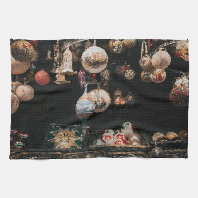 Vintage ornaments kitchen towel (Horizontal)