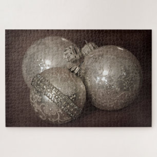 Vintage Ornaments Large Christmas Puzzle