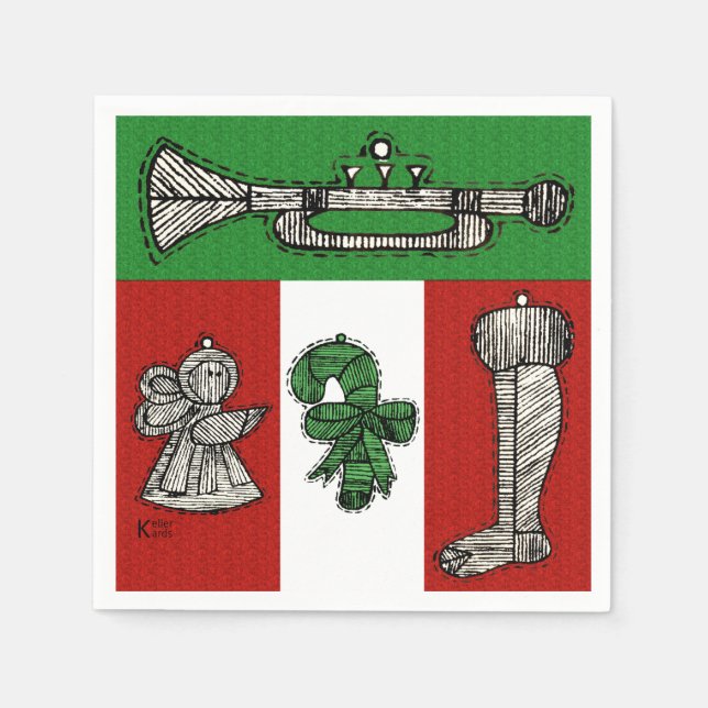 Vintage Ornaments Paper Napkins (Front)