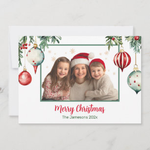 Vintage Ornaments Photo Christmas Card