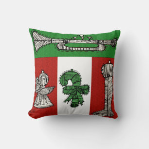 Vintage Ornaments Throw Pillow