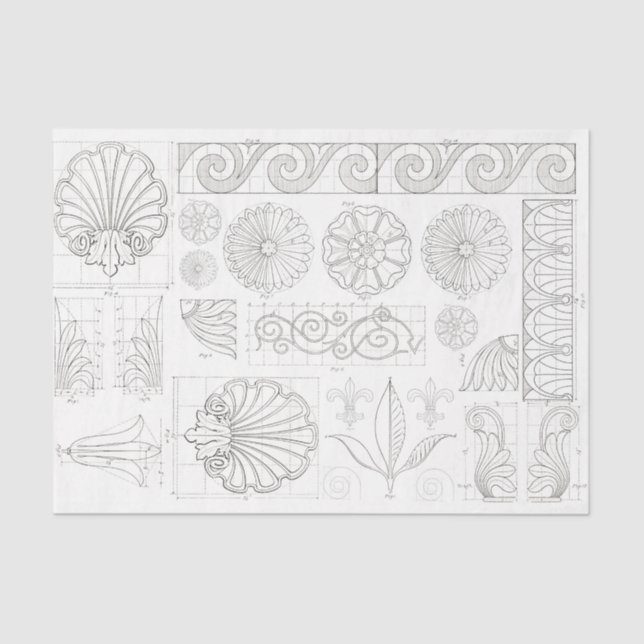 Vintage Ornaments Tissue Paper (Front)