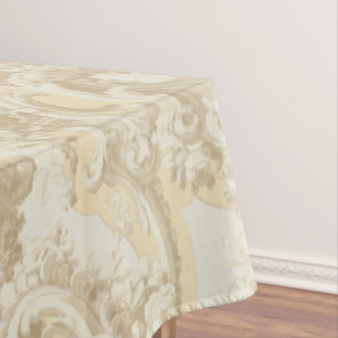 Vintage Ornate Baroque Rococo Louis XV Pattern Tablecloth
