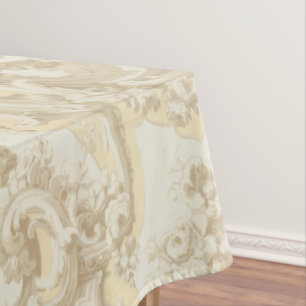 Vintage Ornate Baroque Rococo Louis XV Pattern Tablecloth