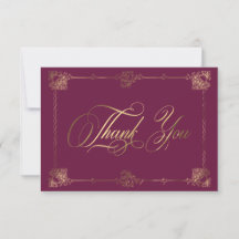 Vintage Ornate Burgundy Gold Scroll Gothic Wedding