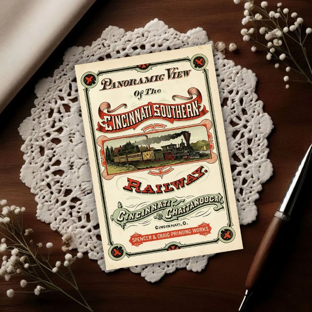 Vintage Ornate Cincinnati Train Route Advertising Postcard (Creator Uploaded)