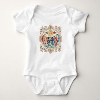 Vintage Ornate Floral Baby Bodysuit, Colorful Clas Bodysuit