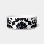 Vintage Ornate Floral Black and White Pet Bowl<br><div class="desc">Vintage Ornate Floral Black and White Pet Bowl This ornate floral damask pet bowl is customizable. Please check out my store for other colours and similar item.</div>