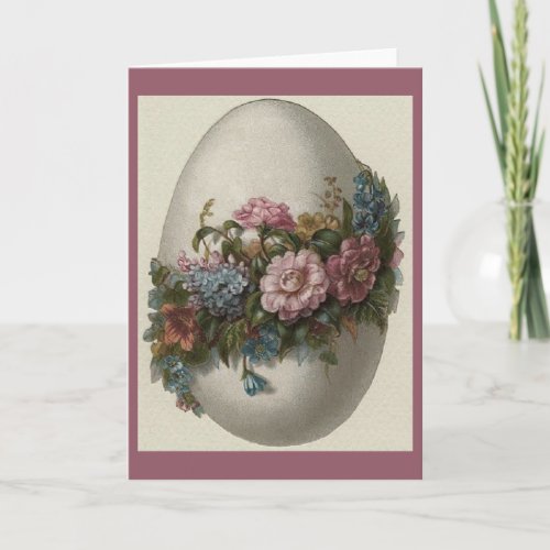 Vintage Ornate Floral Easter Egg Greeting Card