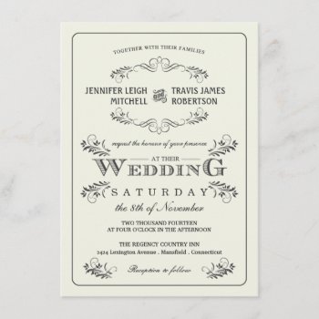 Vintage Ornate Flourish Wedding Invitations by weddingtrendy at Zazzle